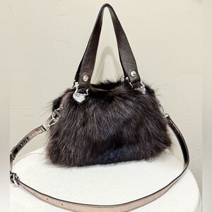 Multi Use Handmade Luxury Natural Fox Fur Slouchy Purse/Shoulder Bag/Crossbody